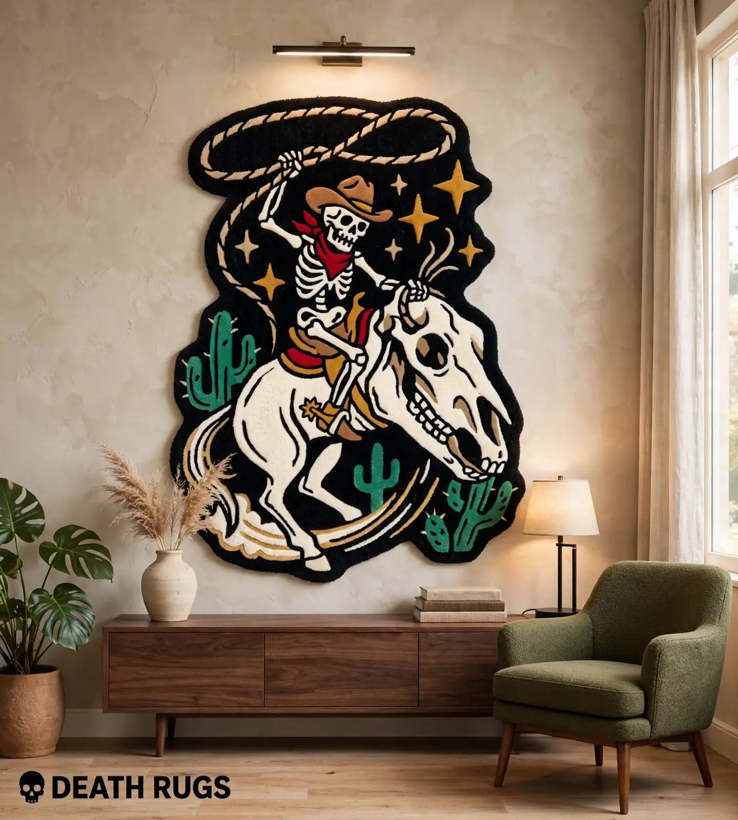 Ghost Rider Skeleton Cowboy Rugs slide 6
