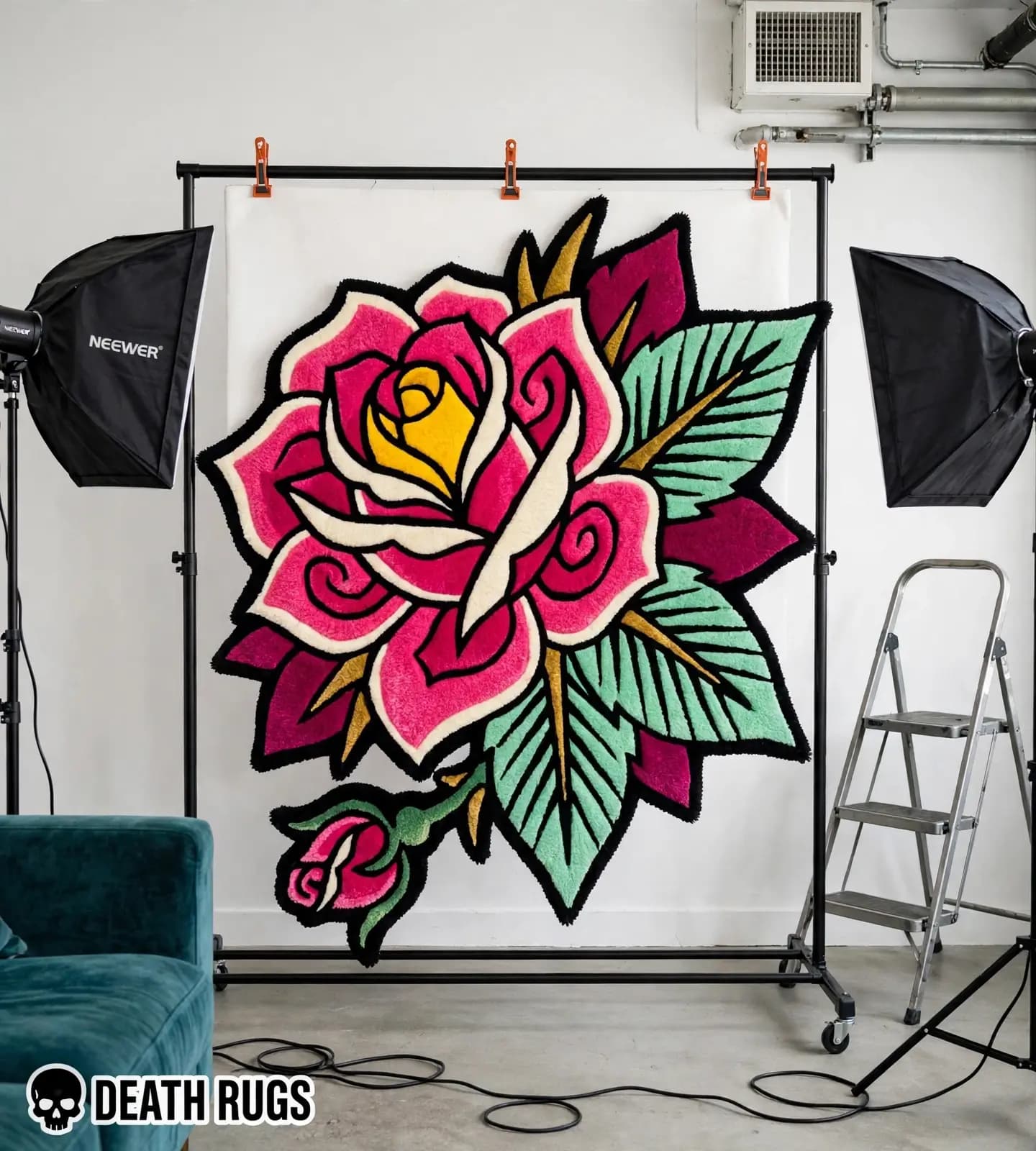 Pink Blossom Rose & Bud Rugs slide 4