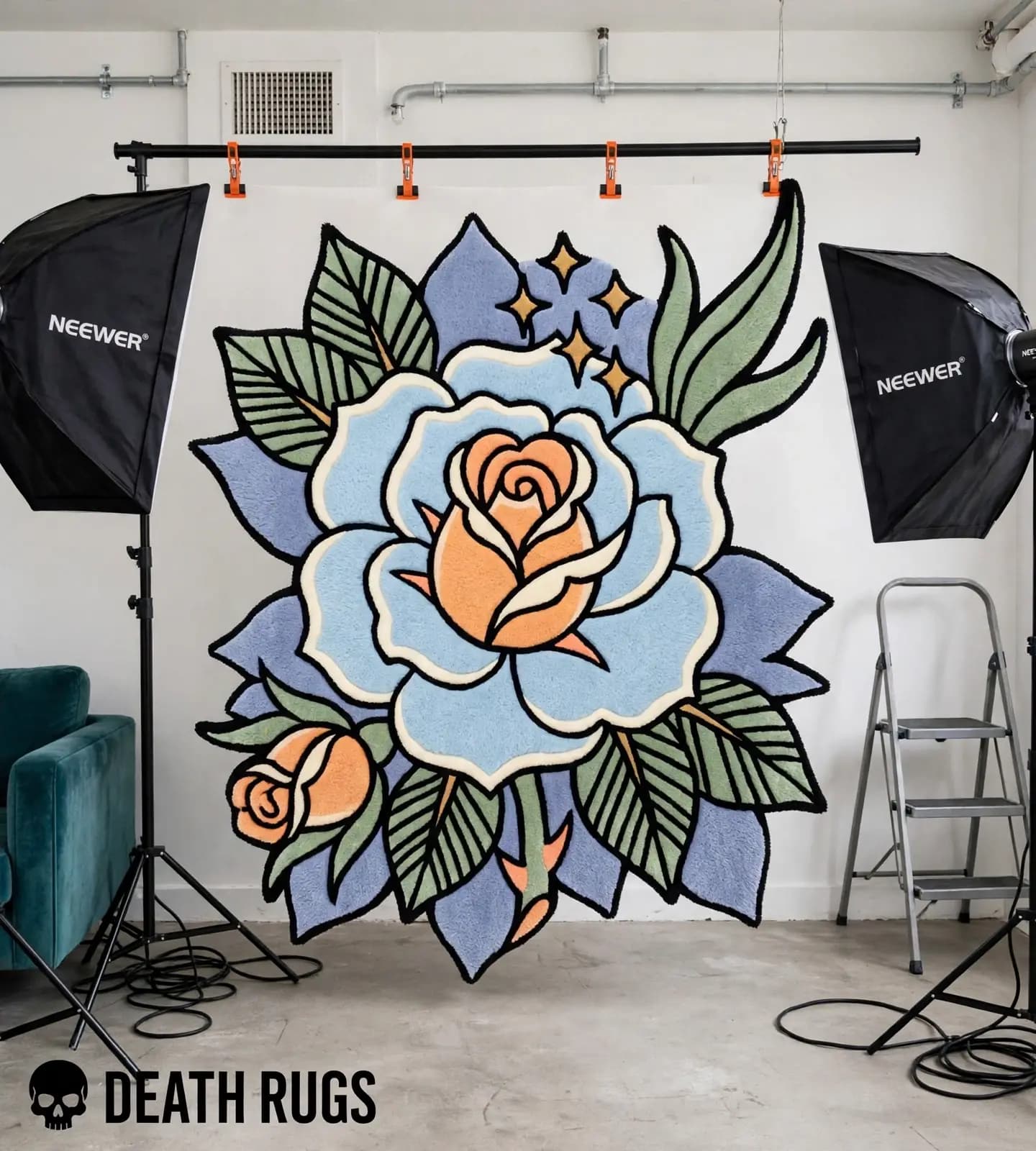 Pastel Peach Bud Rose Rugs slide 7