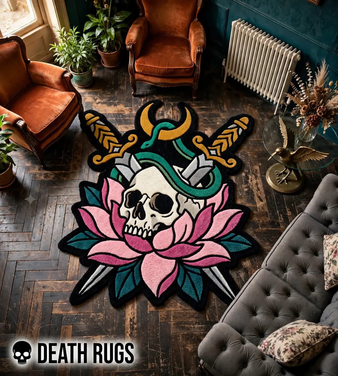 Sacred Skull and Daggers Rugs slide 5