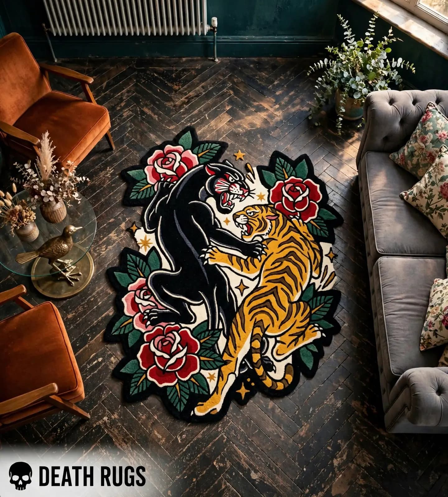 Panther vs Tiger Roses Rugs slide 7