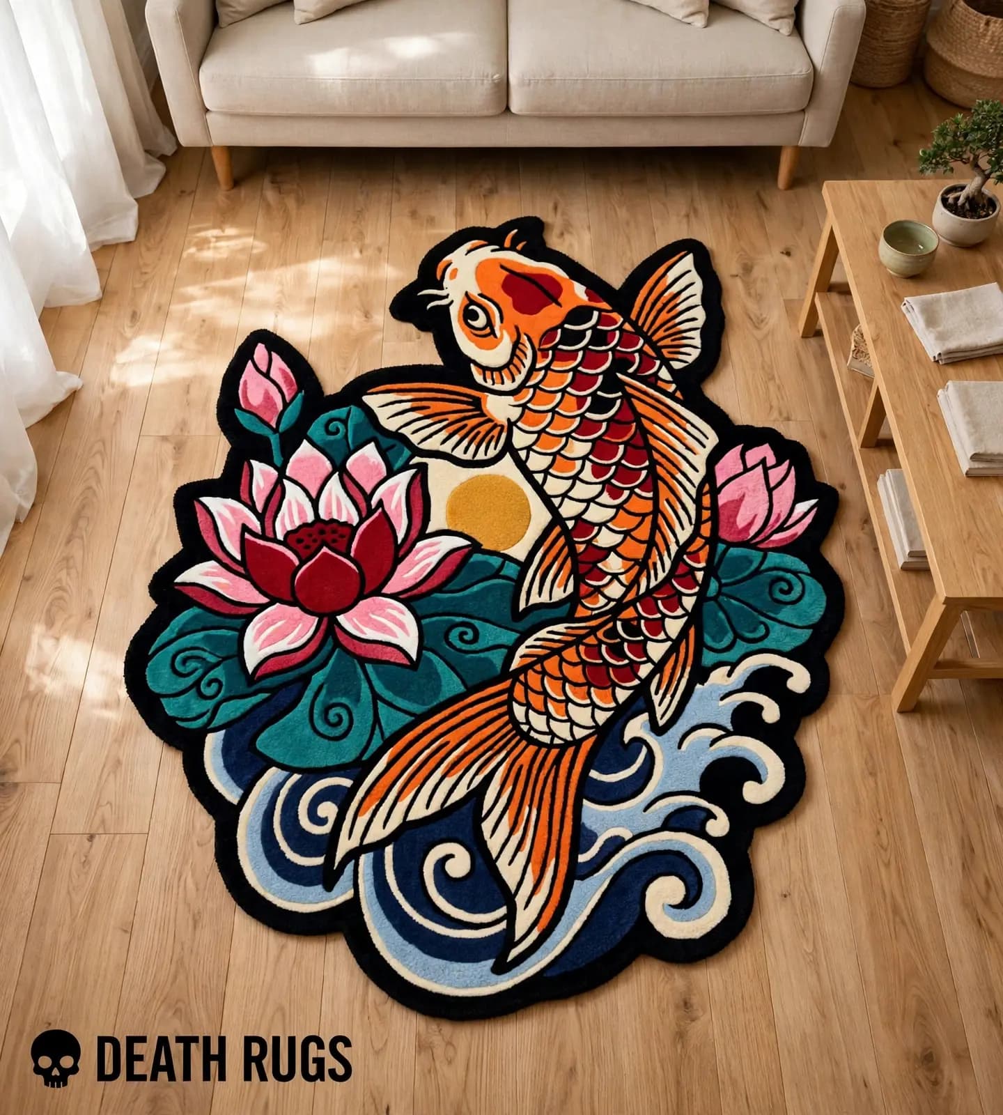 Golden Koi Lotus Rugs slide 6