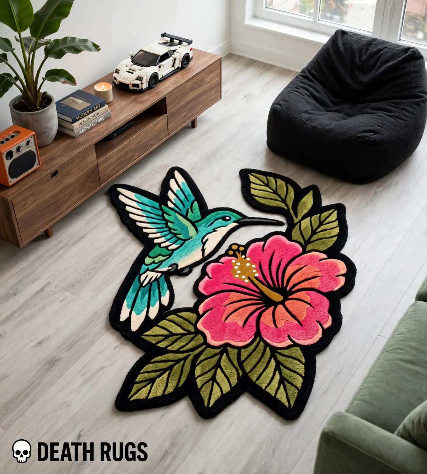 Hummingbird & Hibiscus Blossom Rugs slide 5