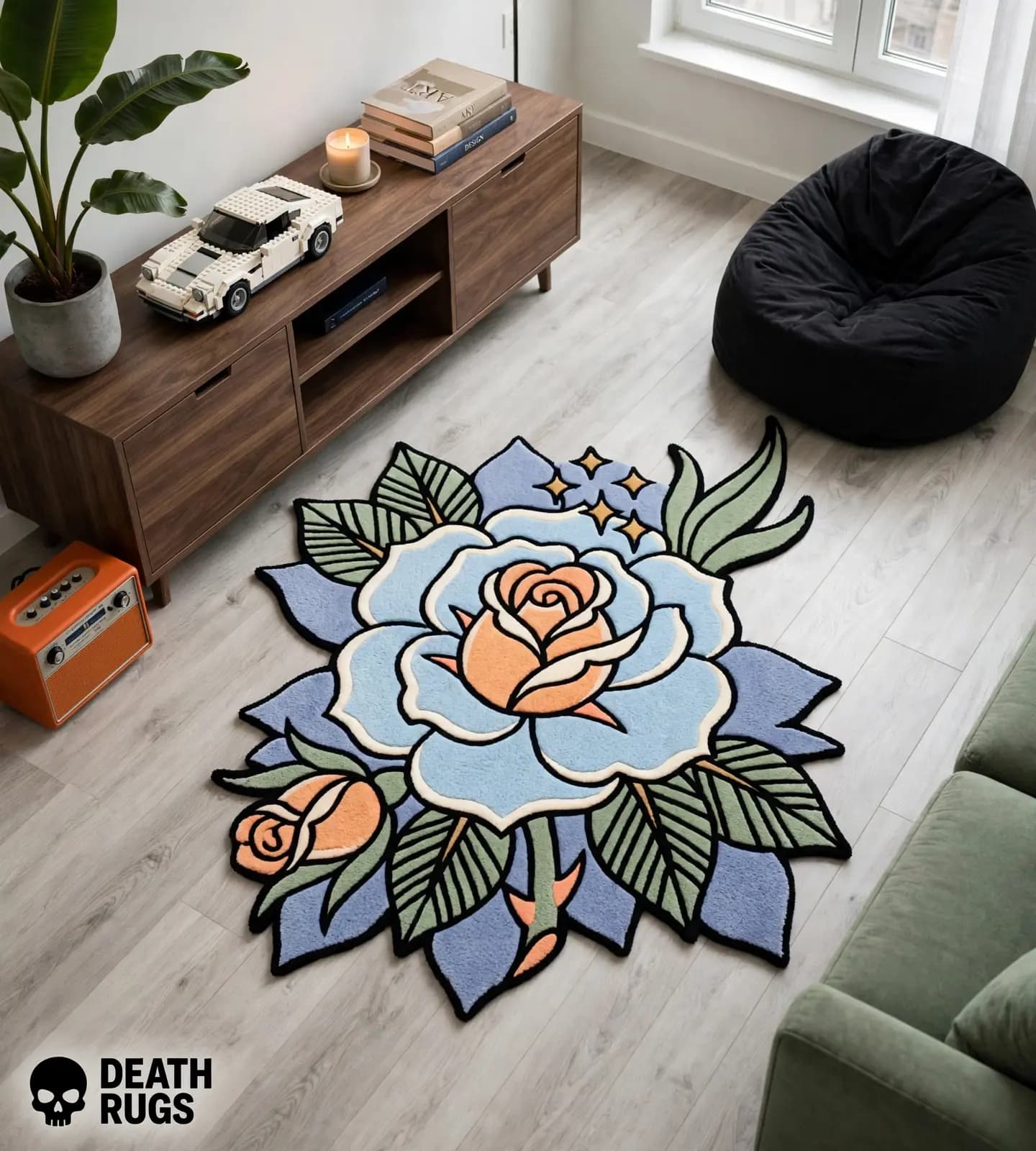 Pastel Peach Bud Rose Rugs slide 6