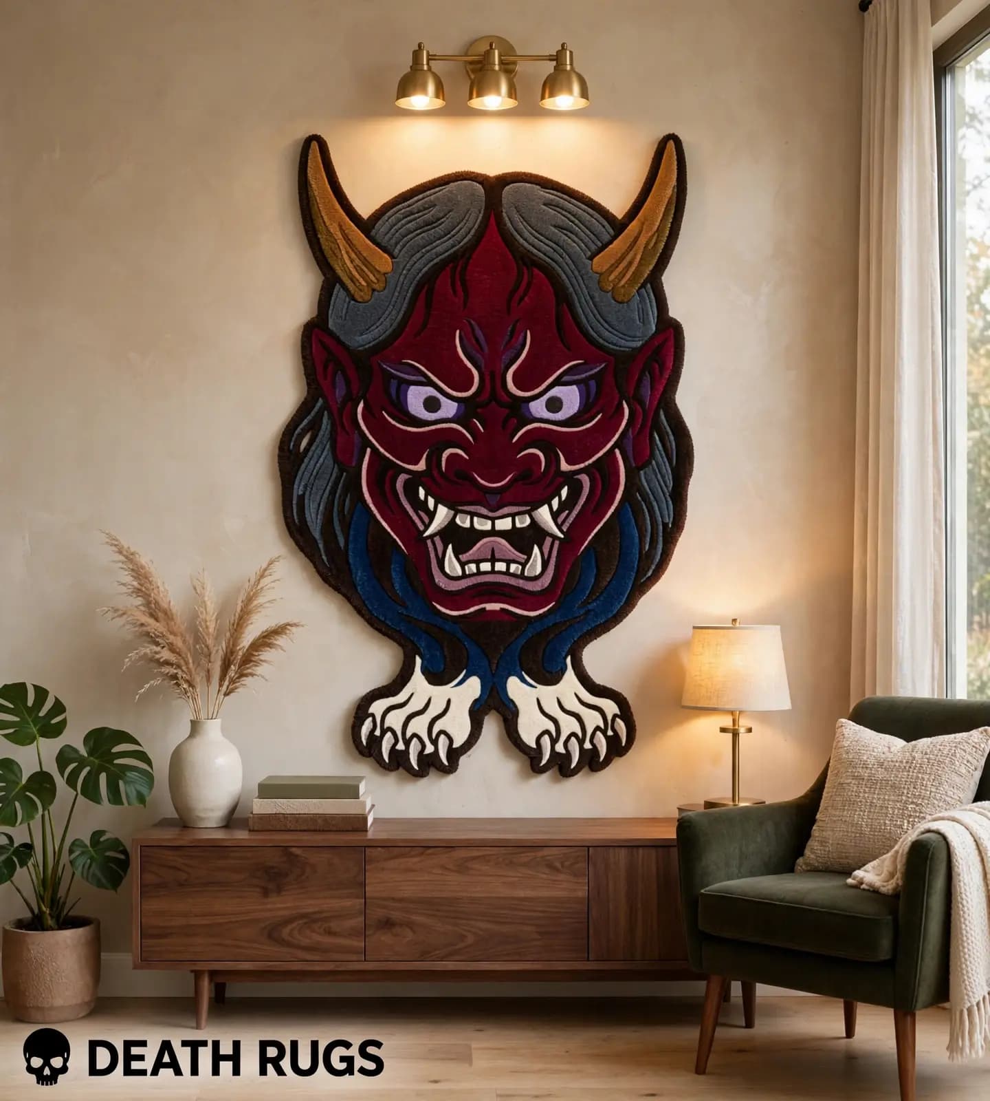 Crimson Hannya Oni Rugs slide 6