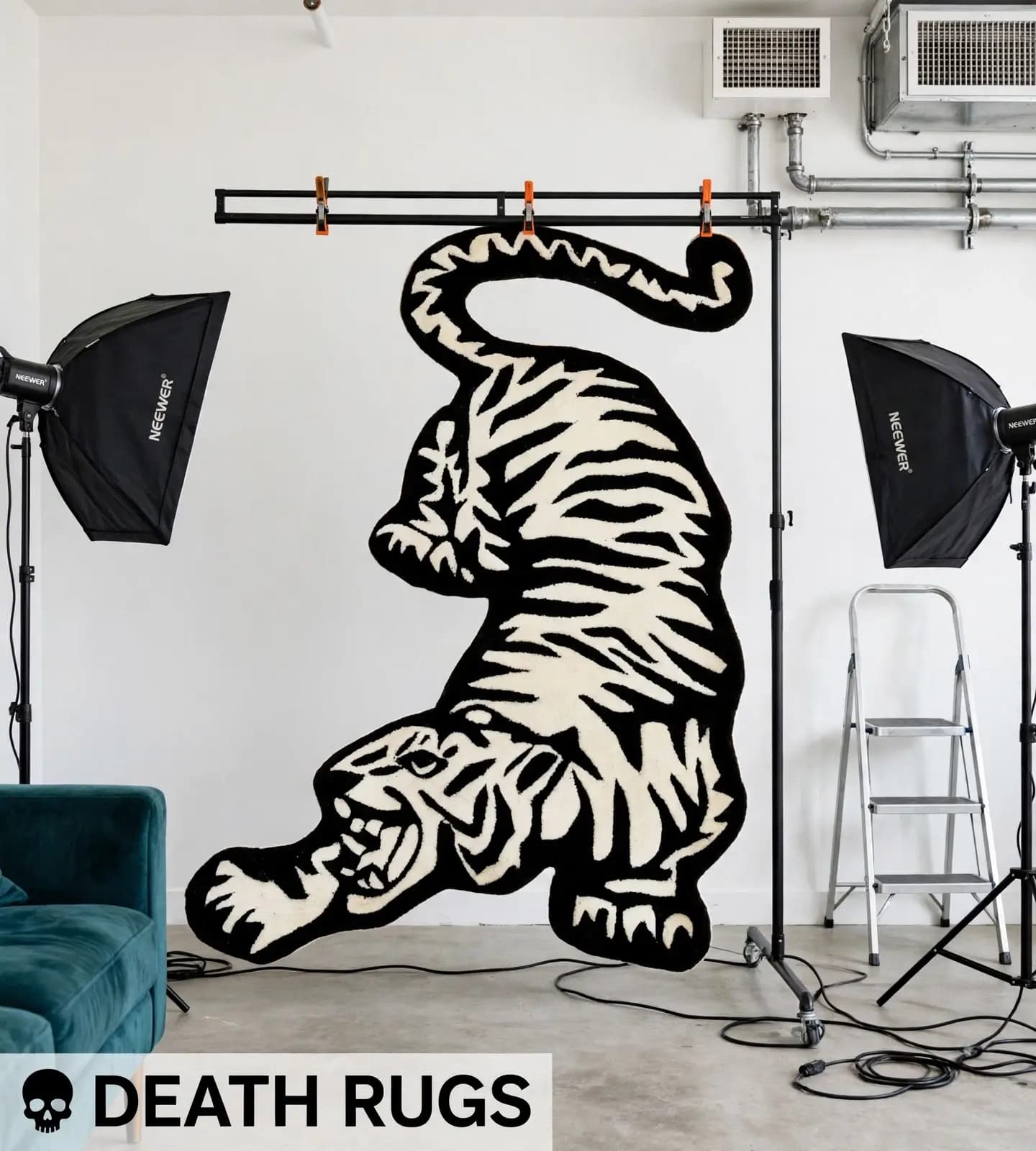 Prowling White Tiger Rugs slide 8