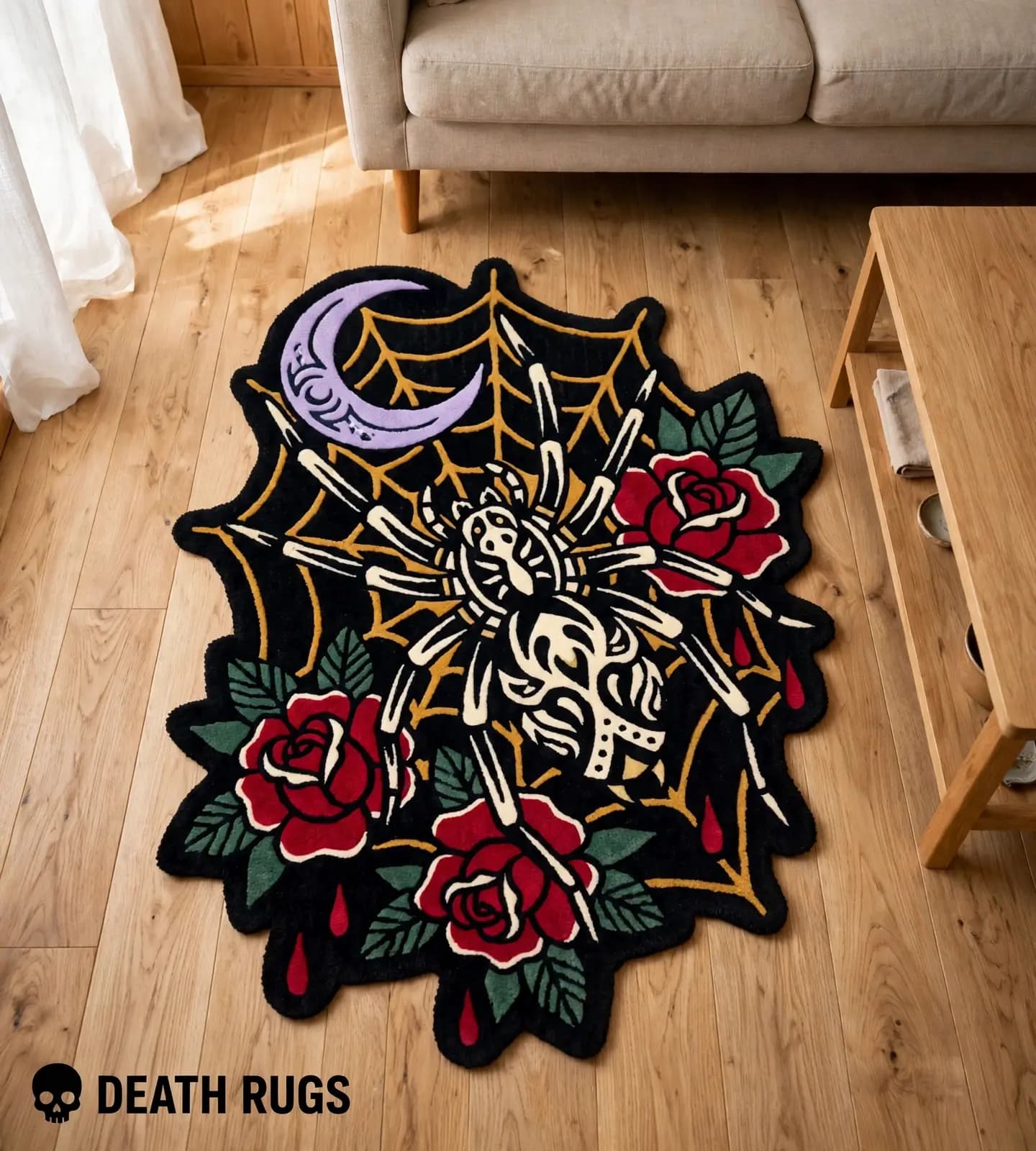 Skeleton Spider & Crescent Moon Rugs slide 5