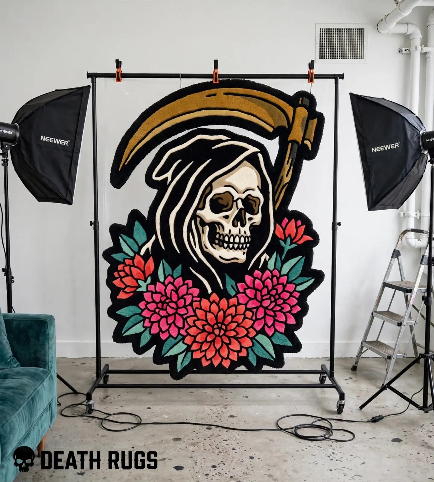 Grim Reaper & Chrysanthemums Rugs slide 7