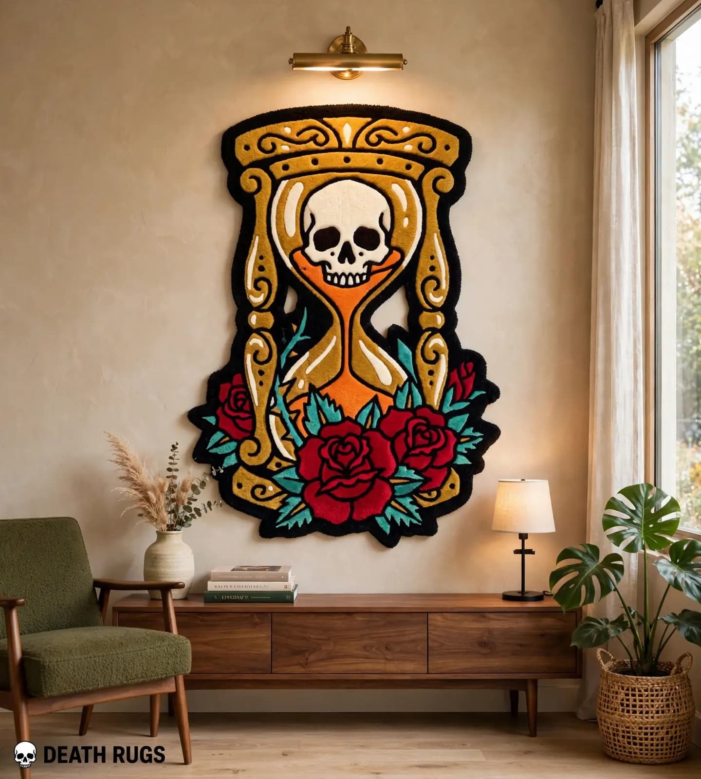 Memento Mori Hourglass & Roses Rugs slide 5