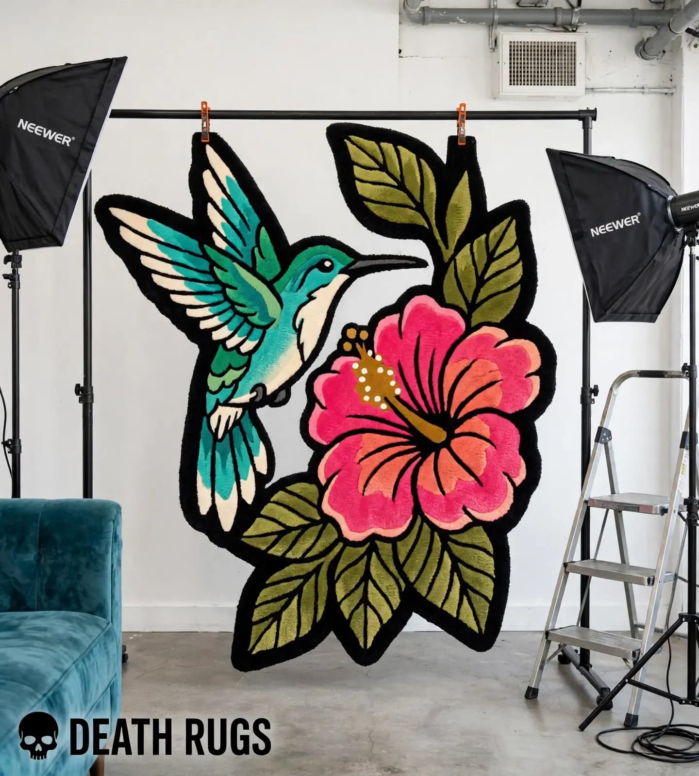 Hummingbird & Hibiscus Blossom Rugs slide 3