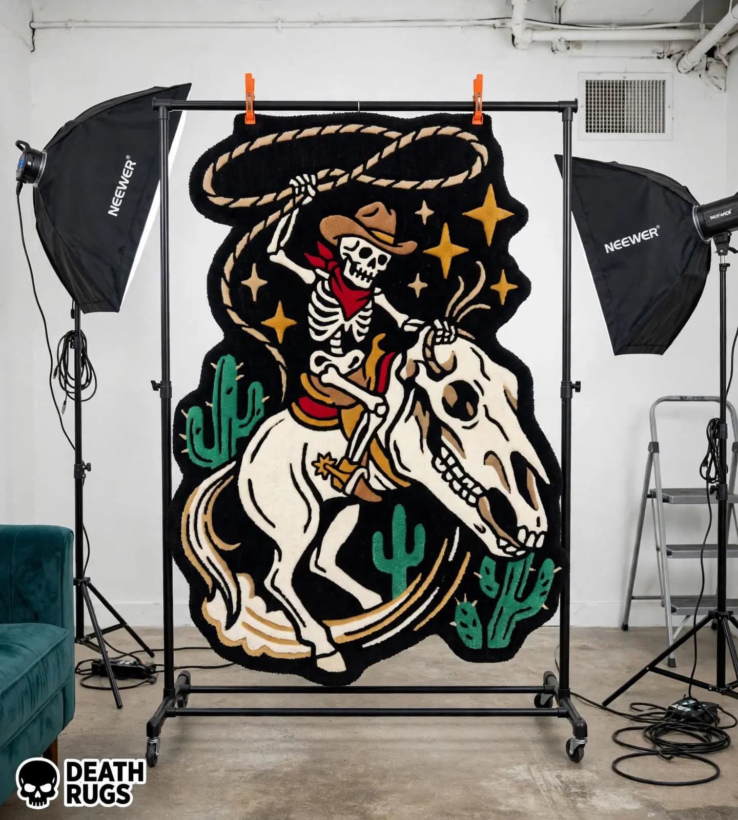Ghost Rider Skeleton Cowboy Rugs slide 3