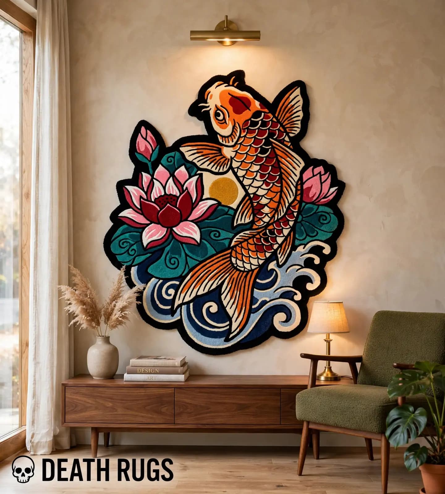 Golden Koi Lotus Rugs slide 3