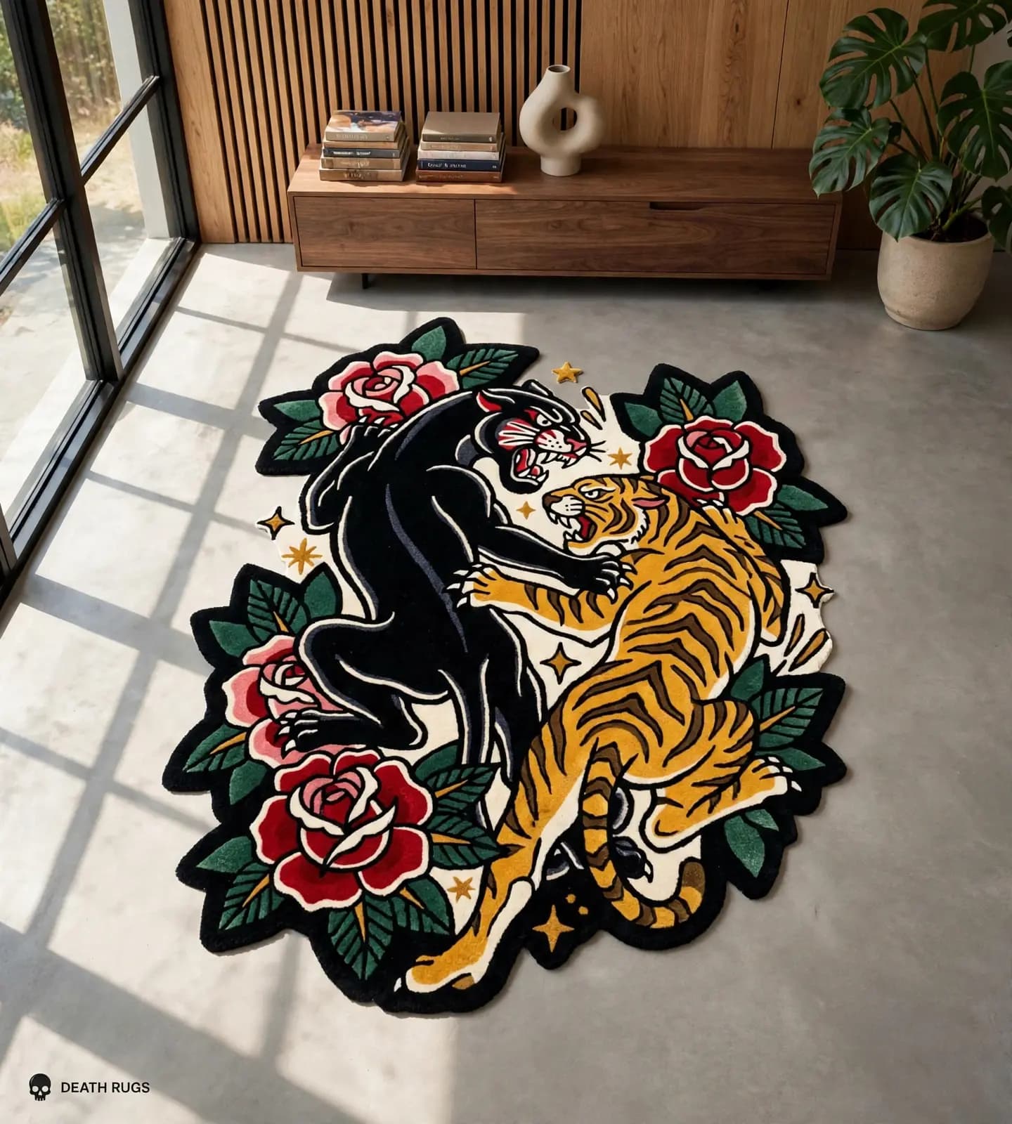 Panther vs Tiger Roses Rugs slide 6