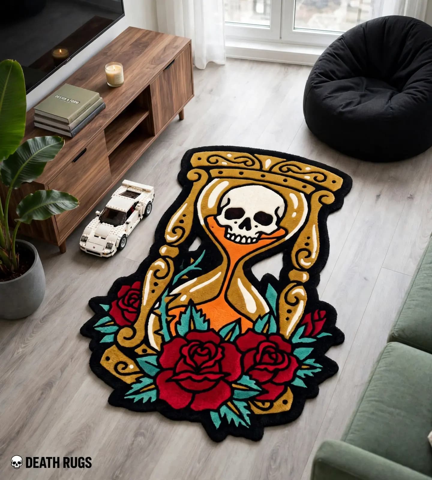 Memento Mori Hourglass & Roses Rugs slide 7