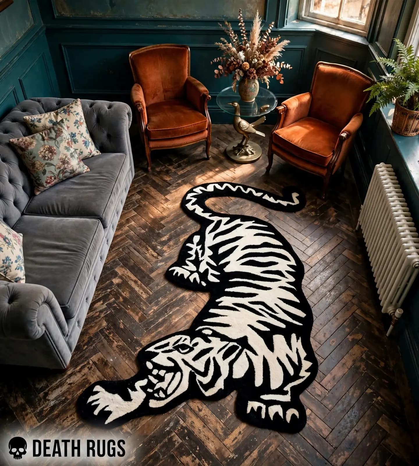 Prowling White Tiger Rugs slide 4
