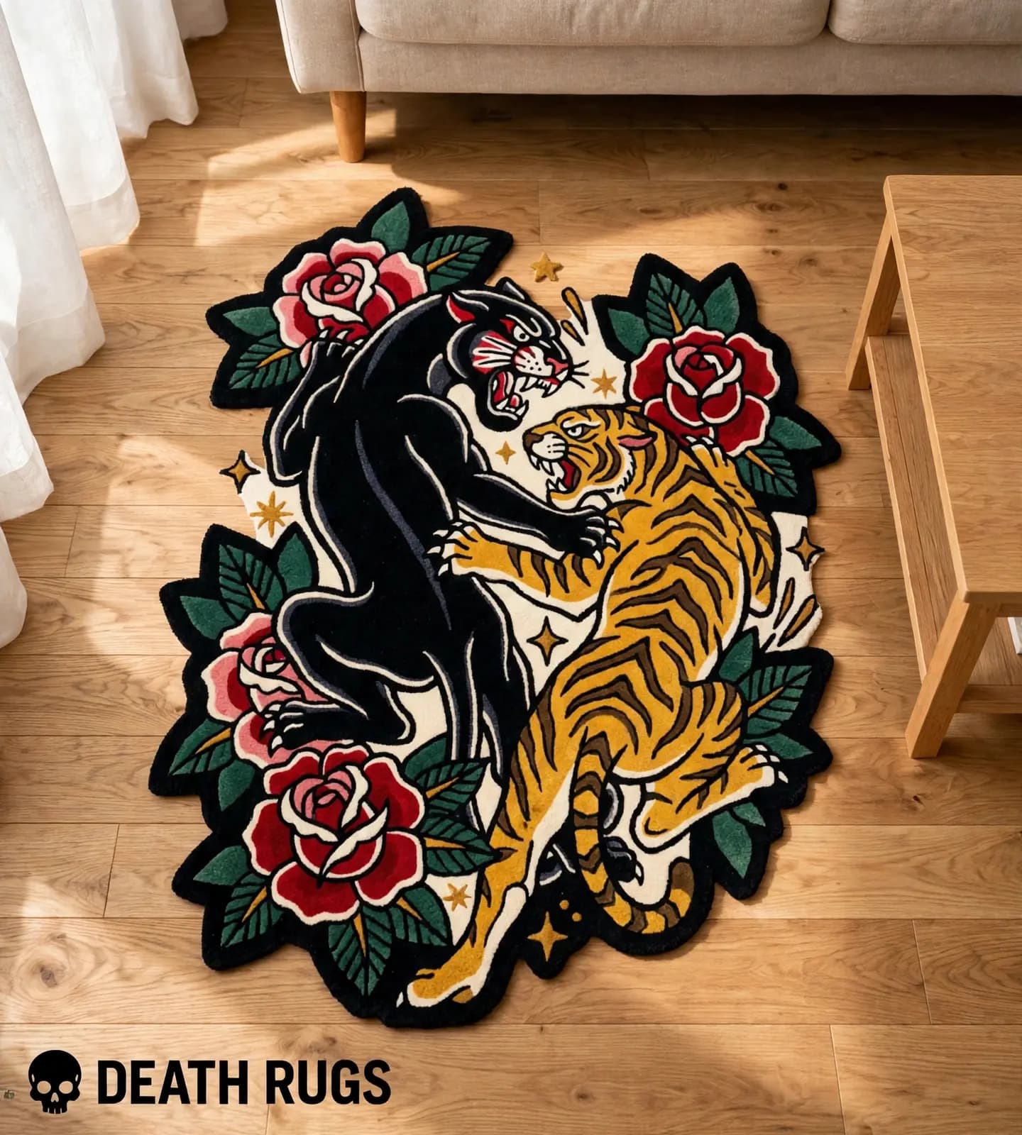 Panther vs Tiger Roses Rugs slide 4