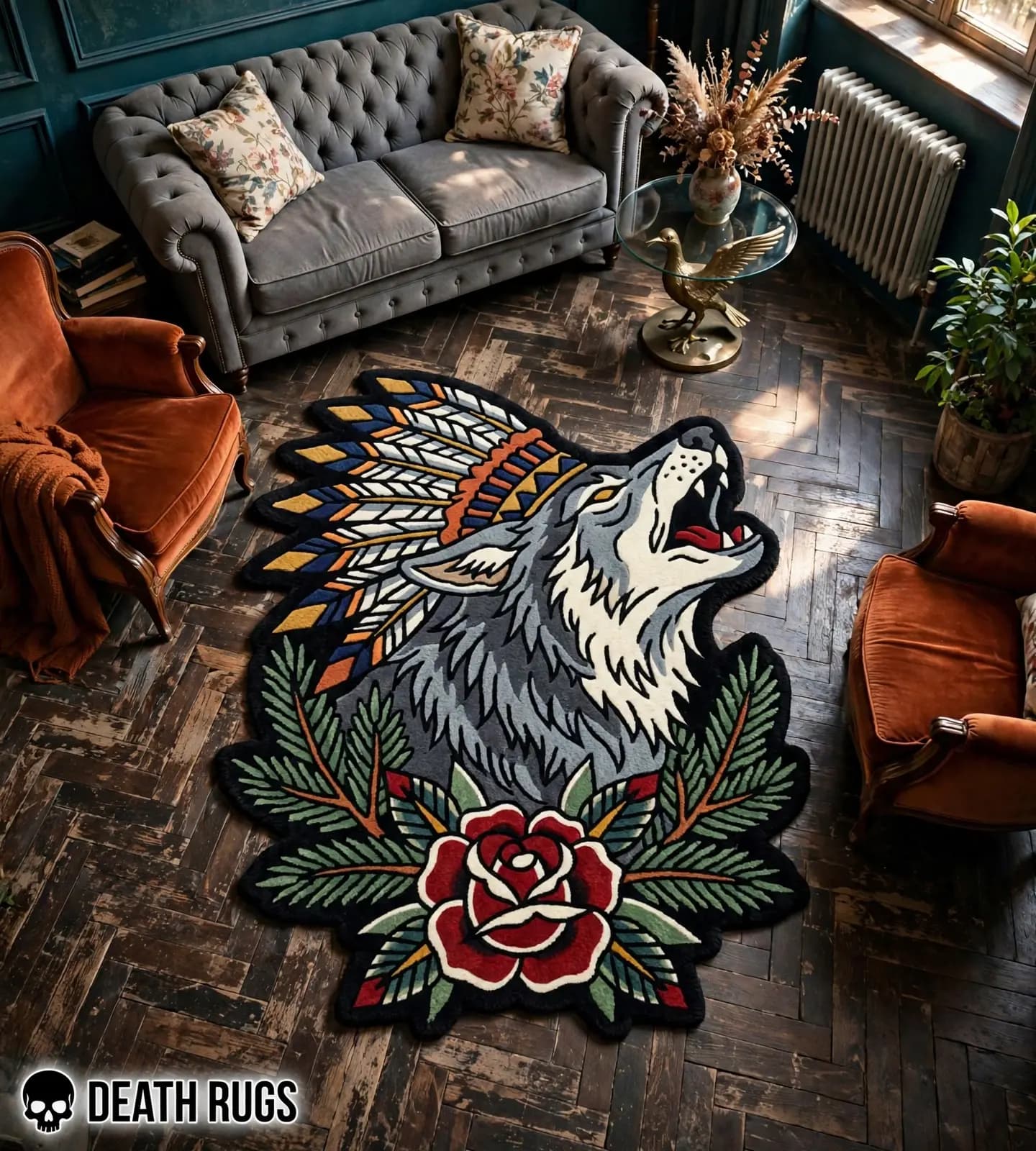 Howling Wolf Rose Rugs slide 7