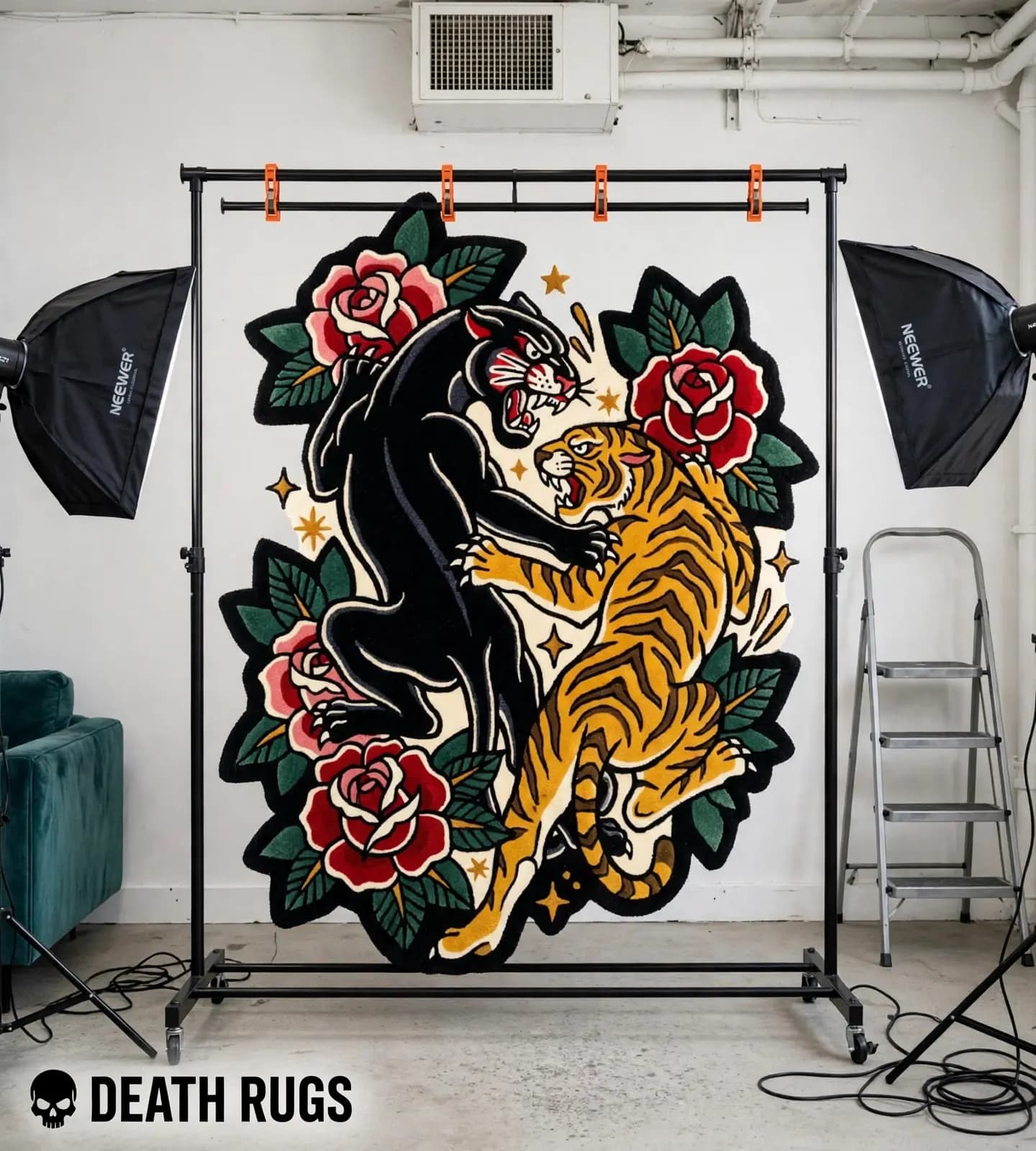 Panther vs Tiger Roses Rugs slide 5