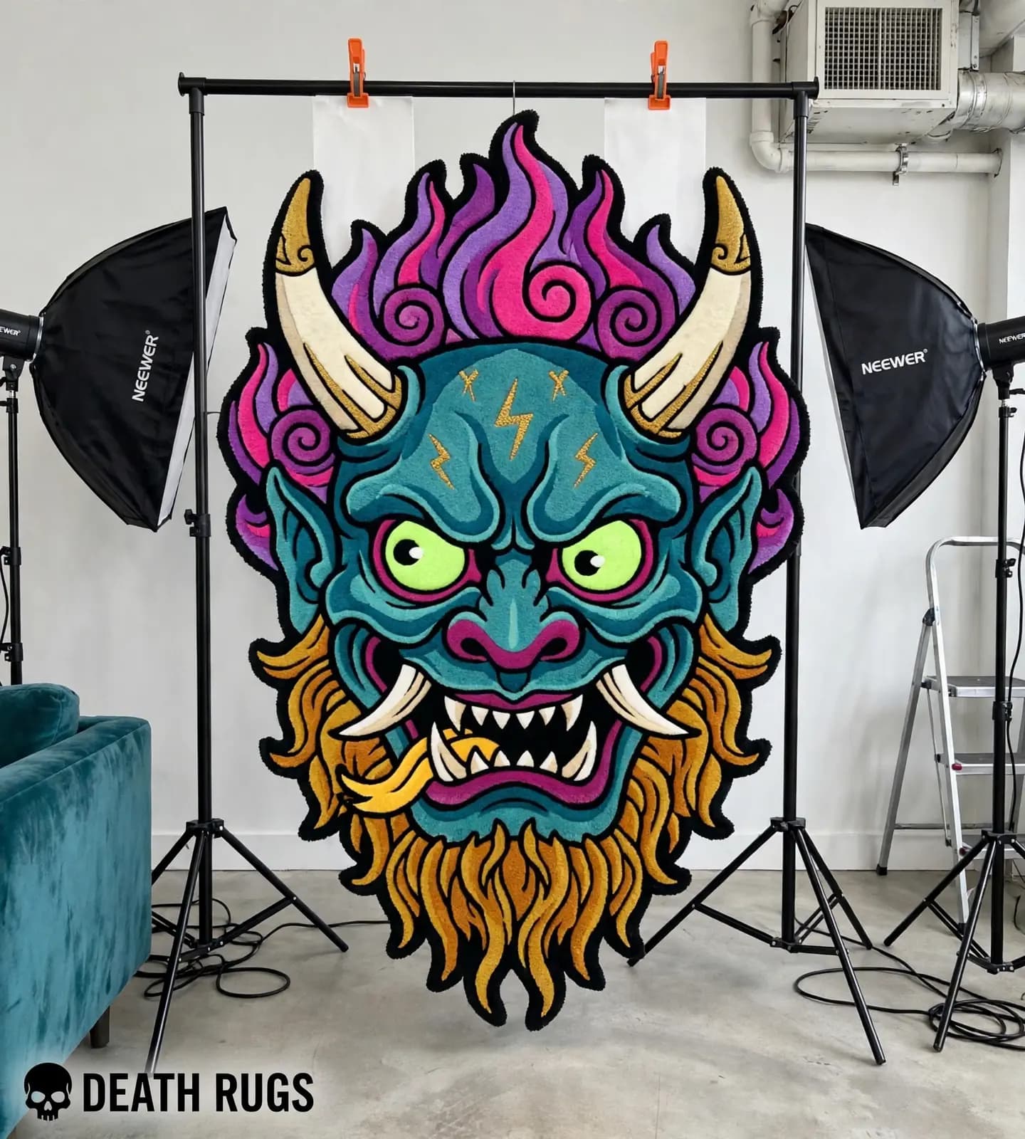 Electric Oni Mask Rugs slide 3