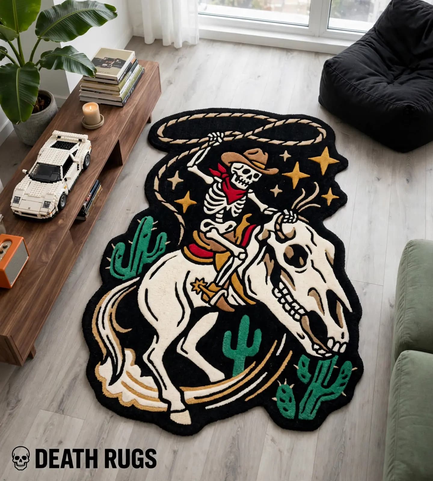 Ghost Rider Skeleton Cowboy Rugs slide 5