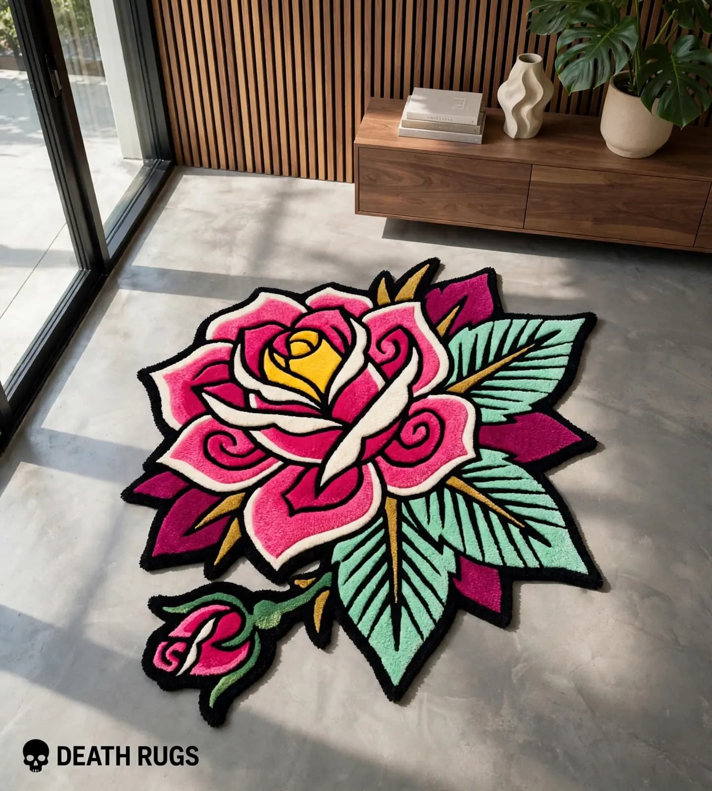 Pink Blossom Rose & Bud Rugs slide 7
