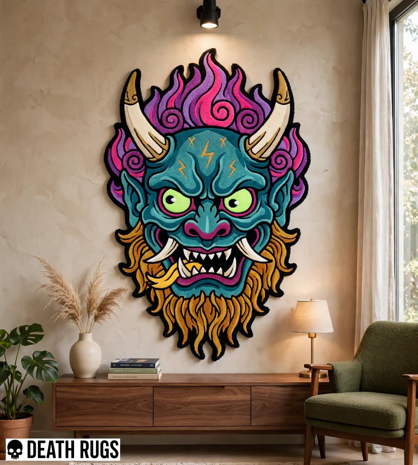 Electric Oni Mask Rugs slide 7