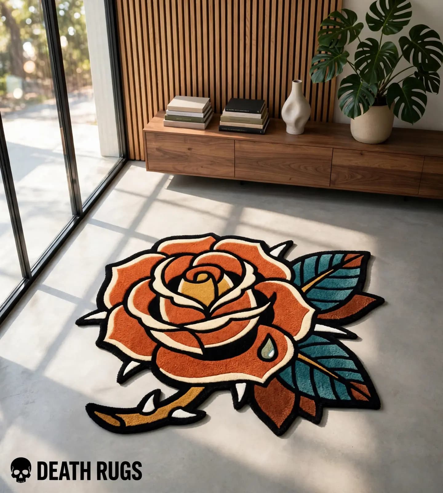 Golden Dagger Black Rose Rugs slide 6