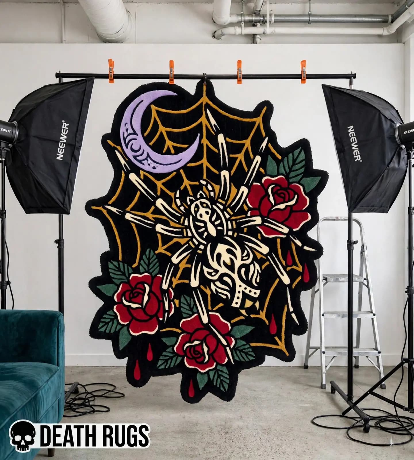 Skeleton Spider & Crescent Moon Rugs slide 3