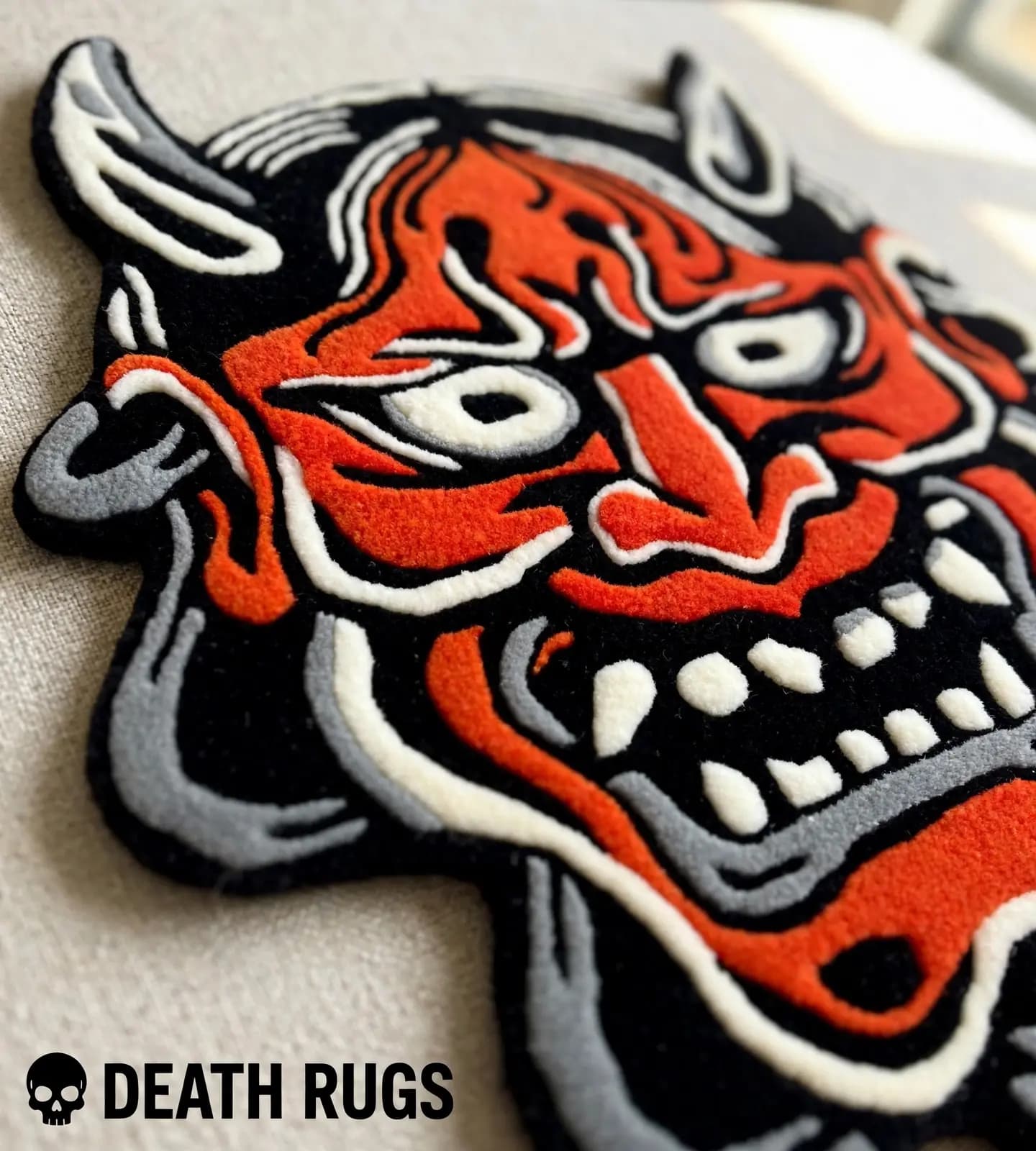 Crimson Hannya Mask Rugs slide 3
