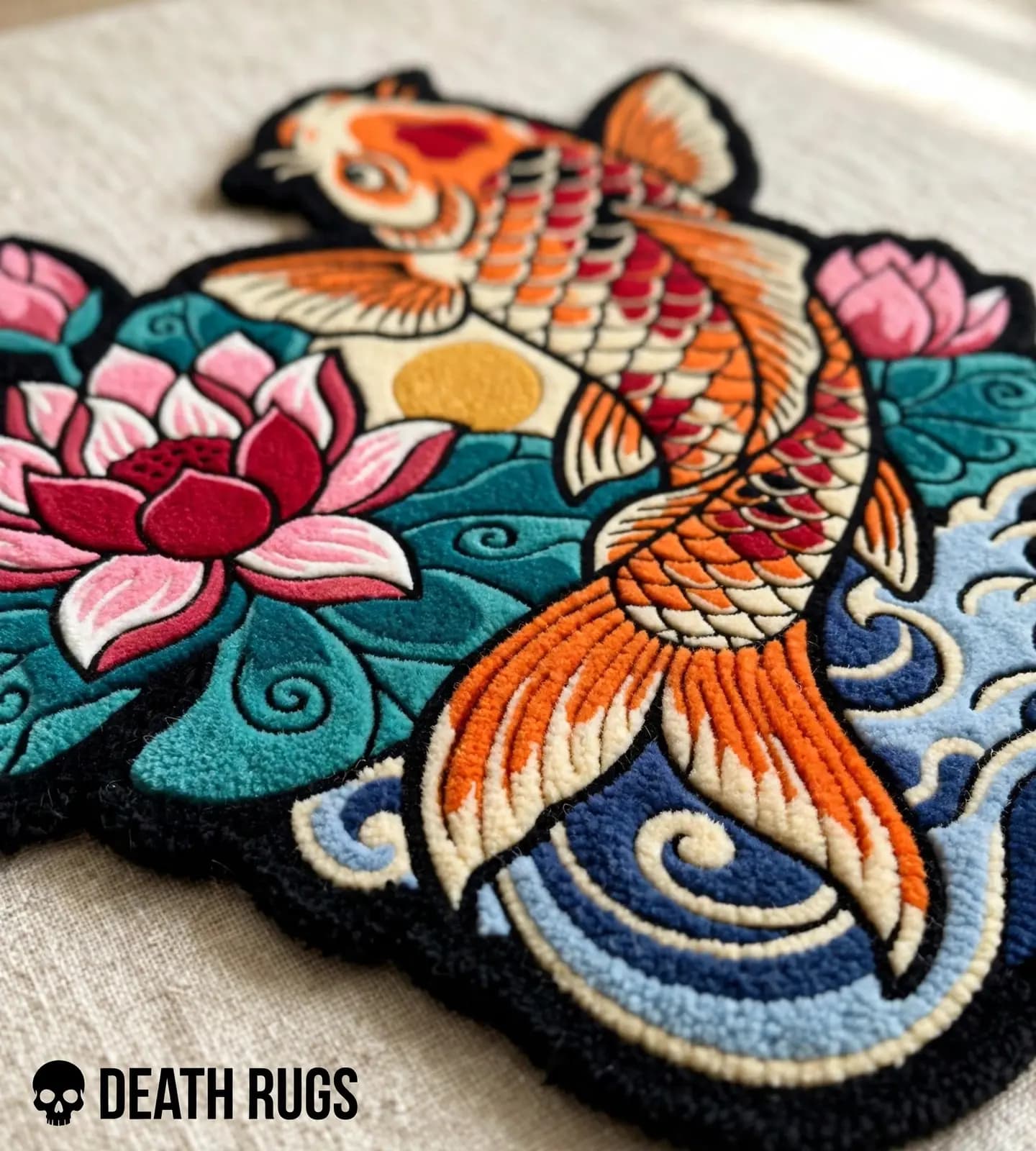 Golden Koi Lotus Rugs slide 7