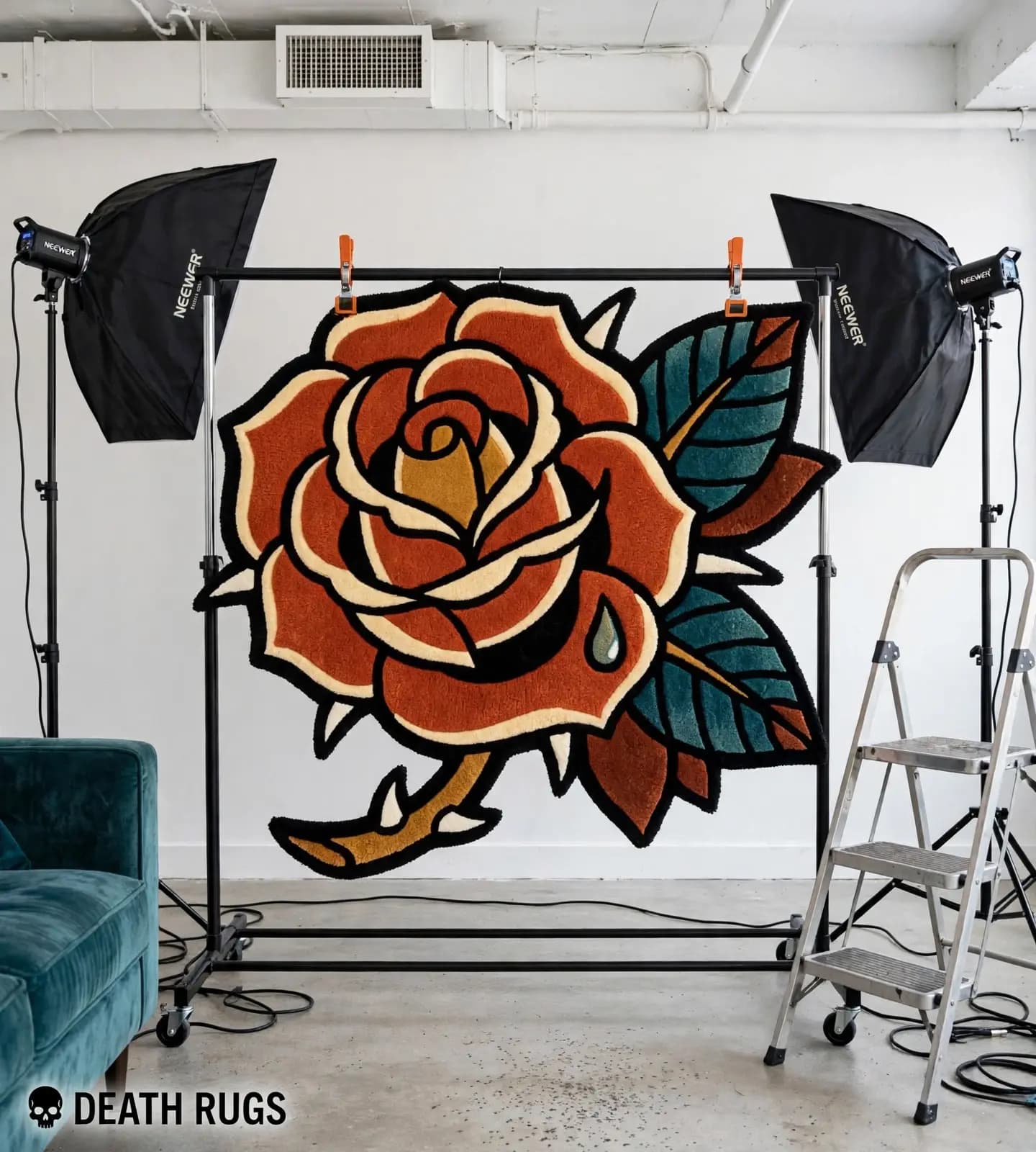 Golden Dagger Black Rose Rugs slide 8
